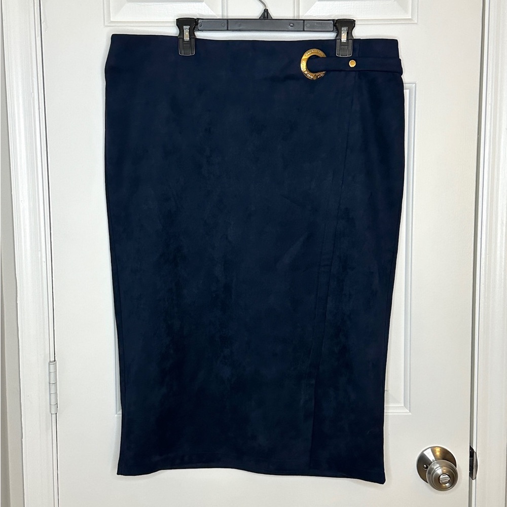 Like new Marc New York Suede-like Skirt - navy - size XL